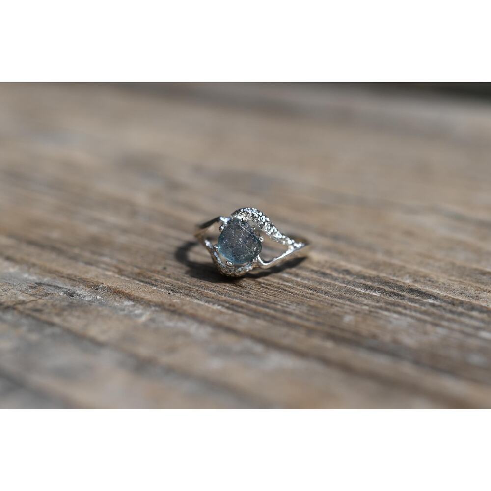 Blue Montana Sapphire Ring – Handmade Sterling Silver Solitaire